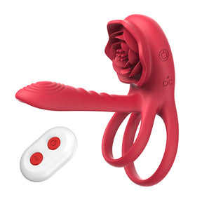 Lurevibe - Rose Cock Ring Vibrator Clit Stimulator Couple Toy Upgraded Version - Lurevibe