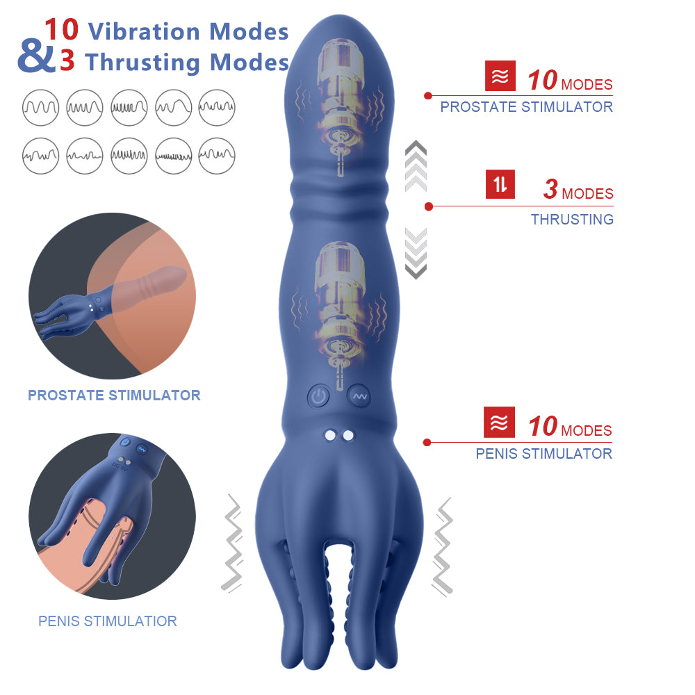 Male Masturbator Penis Vibrator Sex Toy 10 Vibration 3 Thrusting Modes 360°Training Wrapped - Lurevibe