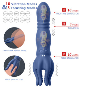 Male Masturbator Penis Vibrator Sex Toy 10 Vibration 3 Thrusting Modes 360°Training Wrapped - Lurevibe