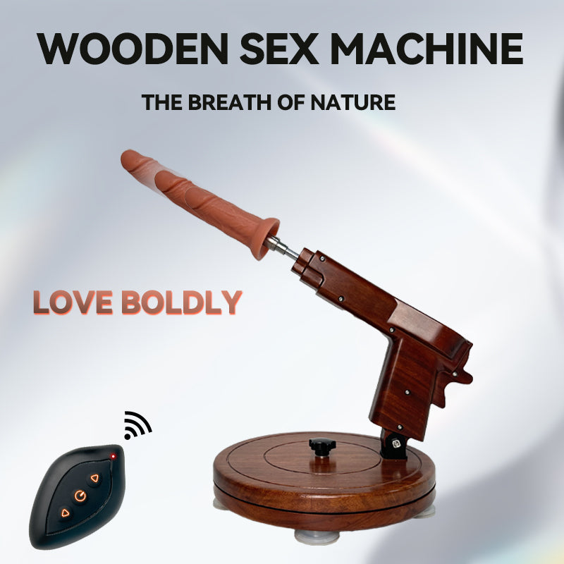 Sheyay Vintage Style Wooden Retractable Female Masturbation Dildo Machine - Lurevibe