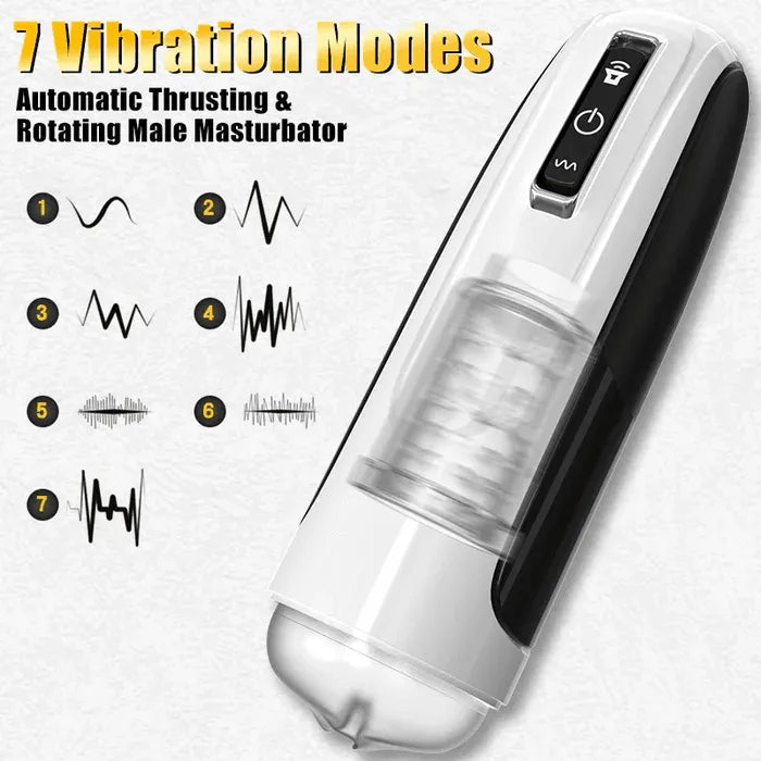 Lurevibe -10 Powerful Thrusting&Rotating Modes Automatic Men Masturbation Cup - Lurevibe