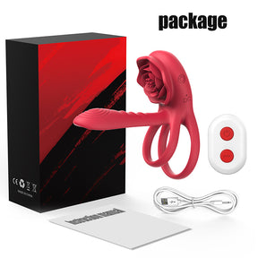 Lurevibe - Rose Cock Ring Vibrator Clit Stimulator Couple Toy Upgraded Version - Lurevibe