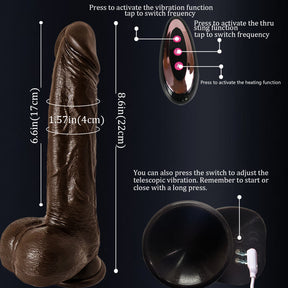 8.6-In Vibrating Thrusting Swing Thick Long Lifelike Dildo With Remote Control - Lurevibe