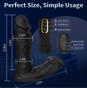 Realistic Expanding Vibrating Thrusting Prostate Massager with remote control - Lurevibe