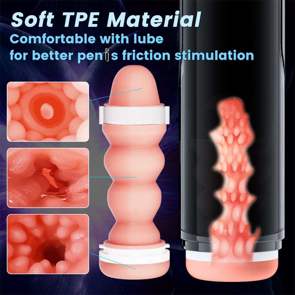Lurevibe - Big Cup Automatic Telescopic Penis Stimulation Pocket Pussy Stroker Masturbation Cup - Lurevibe