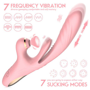 Lurevibe - 3 in 1 Suction & Thrusting Vibrator With Tongue For Clitoris & G-spot