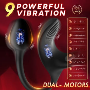 3 In 1 Spherical Vibrating Anal Plug Testicles Stimulator With cock Ring - Lurevibe