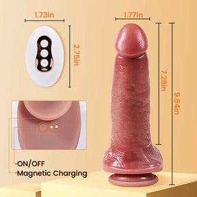 Thick Thrusting Vibrating Heating Realistic Dildo with Strong Suction Cup and Remote Control - Lurevibe