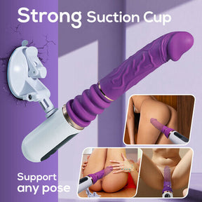 5 Thrusting & 8 Vibrating Dildo Machine with Handle and Sucker - Lurevibe