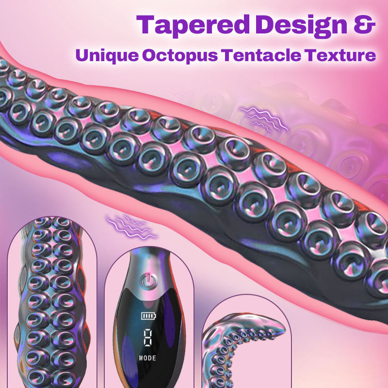 Realistic Octopus Tentacle G-Spot Vibrator for Anal Vagina Stimulation with LED Display