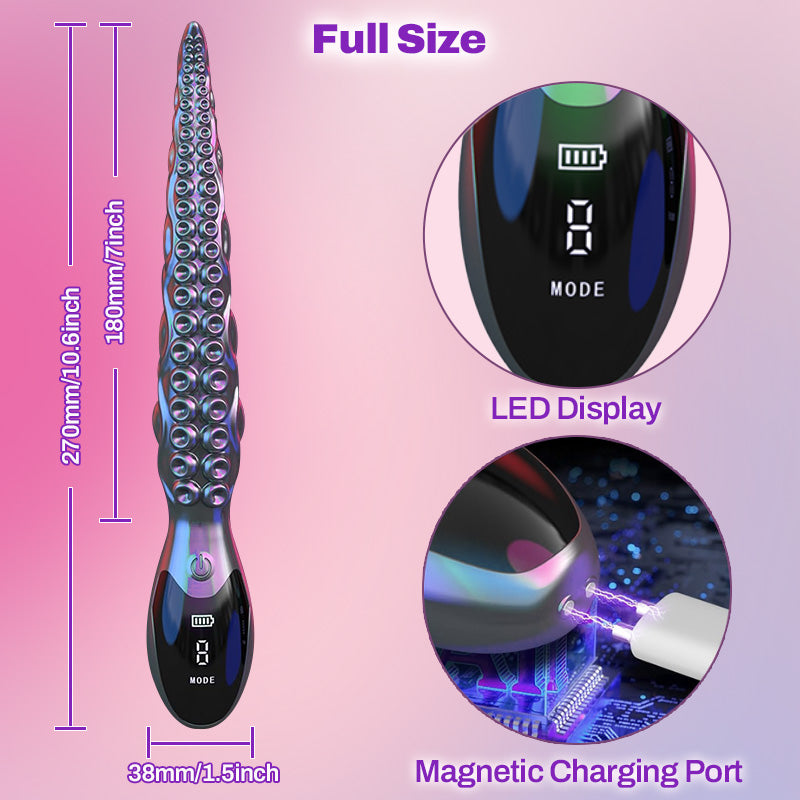 Realistic Octopus Tentacle G-Spot Vibrator for Anal Vagina Stimulation with LED Display