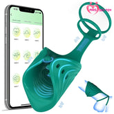 App Wireless Control Cock Ring Adjustable Vibrator Male Penis Trainer