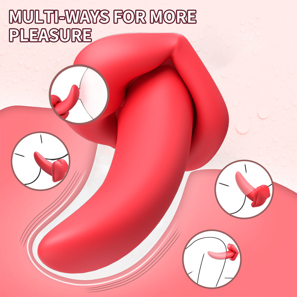 Lurevibe - Honey Tongue 5th Generation Wireless Remote Control Vibrator Simulated Lips and Tongue 10 Frequency Vibration Wearable Vibrator - Lurevibe