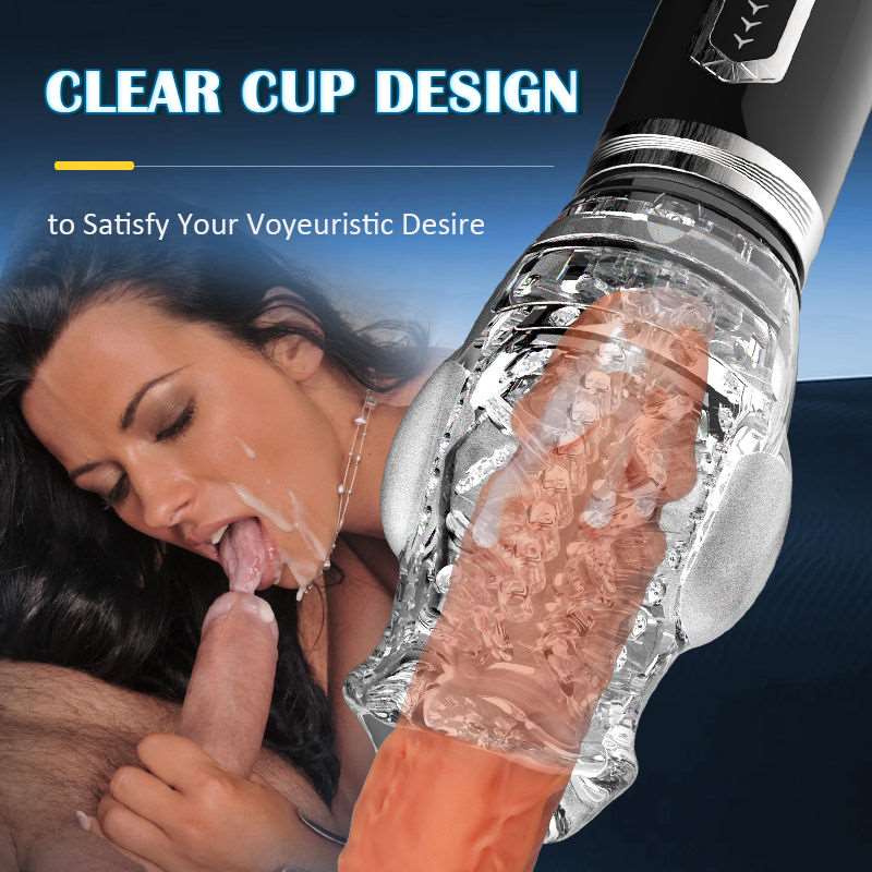 Lurevibe - Amber 5.0 Double Egg Vibrators 5 Thrusting 7 Vibrating Oral Sex Handheld Male Masturbation Cup