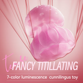 Luminous Jellyfish 360°rotating Tongue Licking G-spot Clitoral Stimulation Vibrator