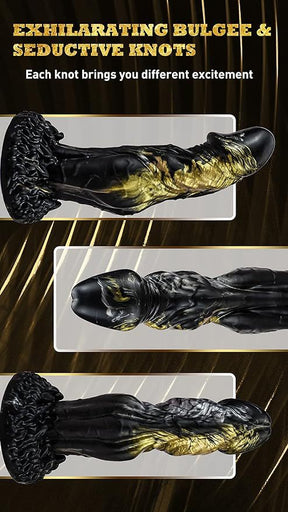 Black Gold Wolf Silicone Irregular Dildo Anal Vibrator