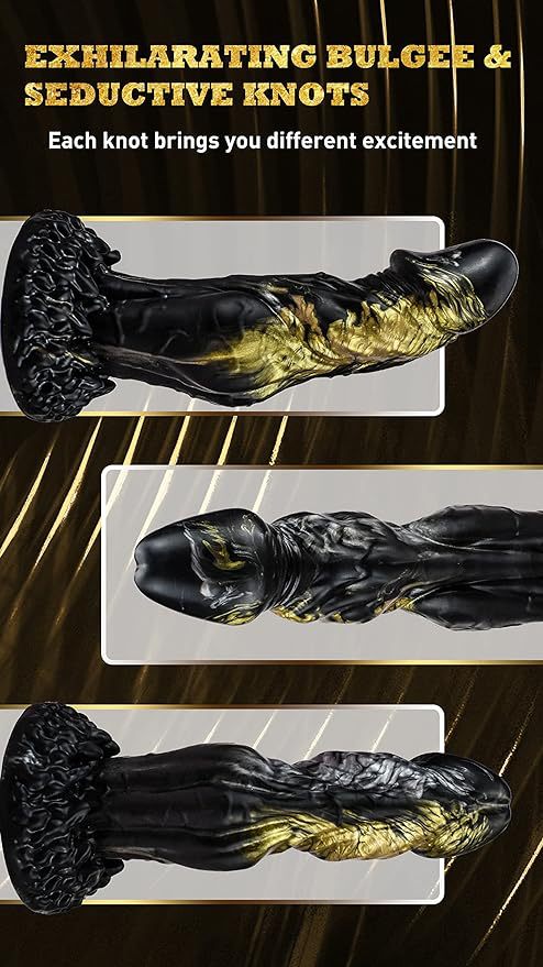 Black Gold Wolf Silicone Irregular Dildo Anal Vibrator