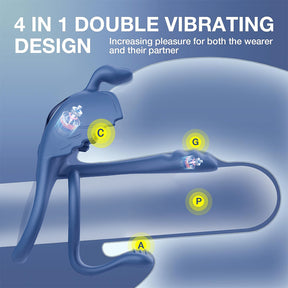 Lurevibe - Penis Vibrating Ring Cock 3 in 1 Massage Delayed Ejaculation Citoral Stimulator Flirt Masturbation - Lurevibe
