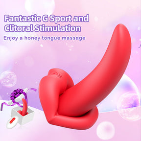 Lurevibe - Honey Tongue 5th Generation Wireless Remote Control Vibrator Simulated Lips and Tongue 10 Frequency Vibration Wearable Vibrator - Lurevibe