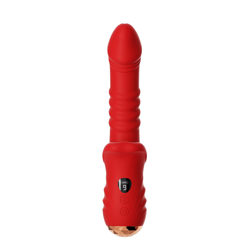 MizzZee Silicone Soft Big Mouth Telescopic Stick Massage Vibrator - Lurevibe