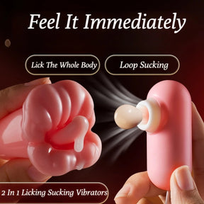 2 In 1 Tongue Licking Sucking Vibrators For Women - Lurevibe