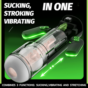 Handle - Controlled Male Masturbation Cup 9 - frequency telescopic movement Sucking Vibration