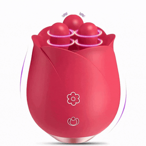 Lurevibe - S475 Three Pistils Tongue Kneading And Vibrating Rose Toy - Lurevibe