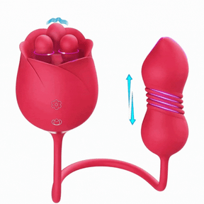 Lurevibe - S475-7 4-in-1 Three Pistils Rose Toy With Telescopic Egg - Lurevibe