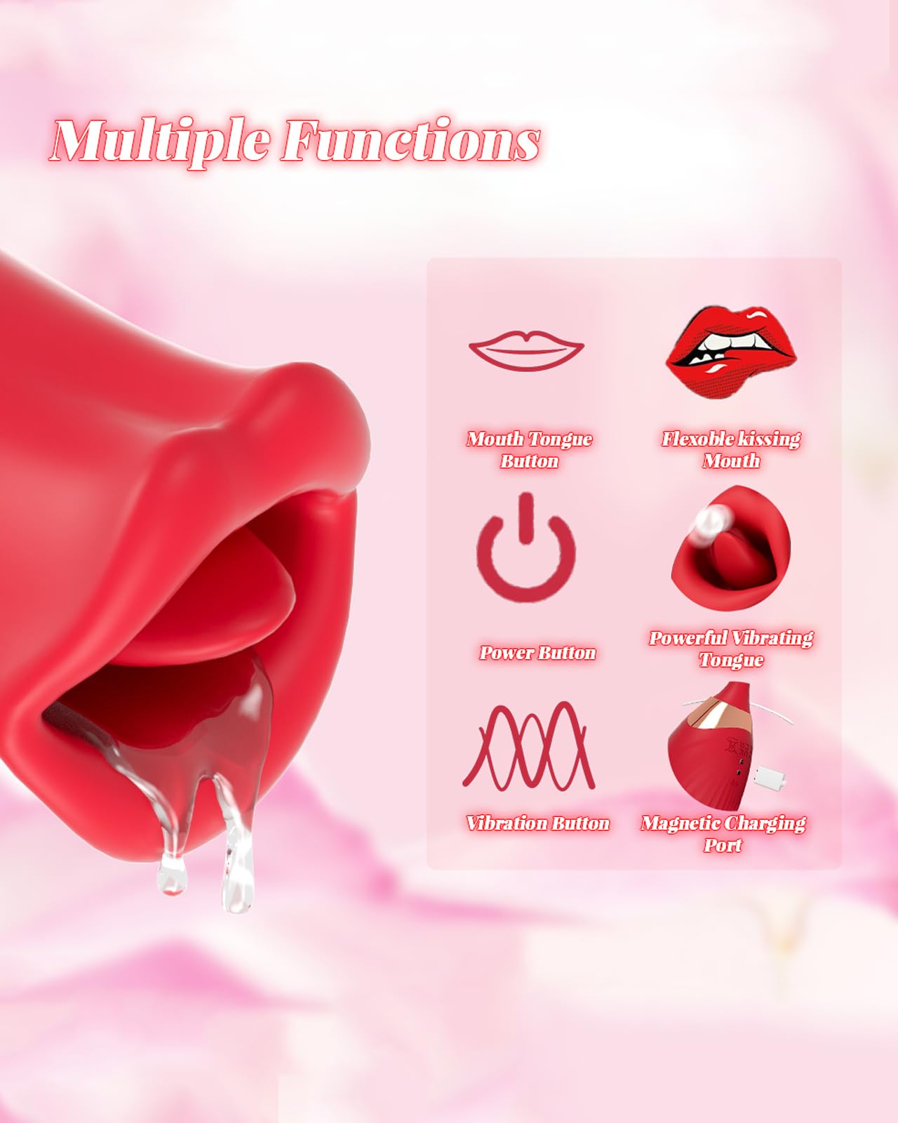 Lurevibe -Rose Muncher Powerful Sucking Vibrator Dildo Women's Tongue Licking - Lurevibe