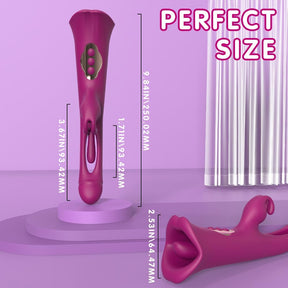 4 IN 1 Rose Muncher Rabbit Vibrator Licking Vibrating Flapping Clit Nipple Stimulator - Lurevibe