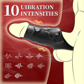 Remote Controlled Vibrating Penis Sleeve 10 Modes Precision Stimulation Vibrating Penis Sleeve