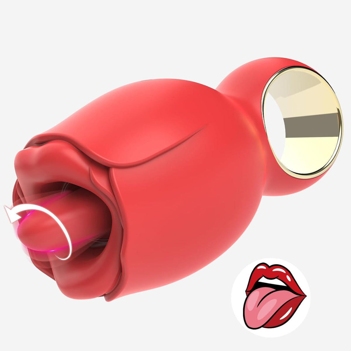 Rose Sex Toy with 360° Rotated Licking Tongue Mouth - Lurevibe