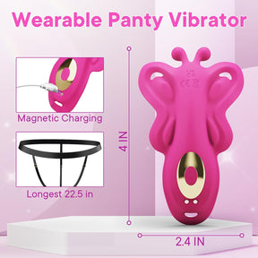 Thong Butterfly Panty Wearable Vibrator Mini Discreet Sex Toys for Women - Lurevibe