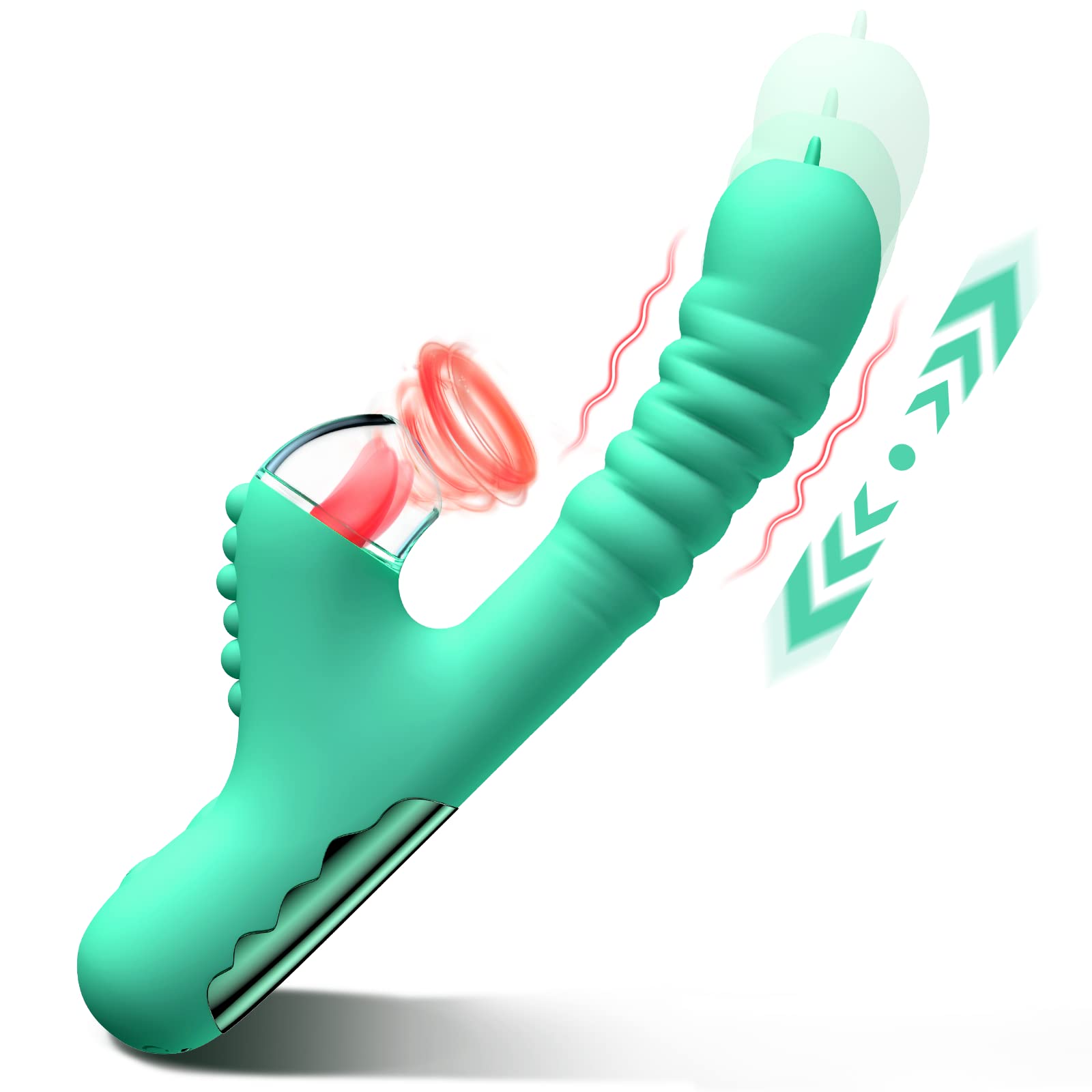Lurevibe - Small Dinosaur Vibrator - Multi-frequency Telescopic Tongue Sucking Clit Stimulation Vibrator - Lurevibe