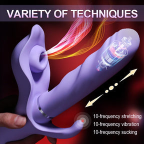 Telescopic Vibrator Clitoris Stimulator Vagina G-Spot Massager Silicone Dildo Masturbator - Lurevibe