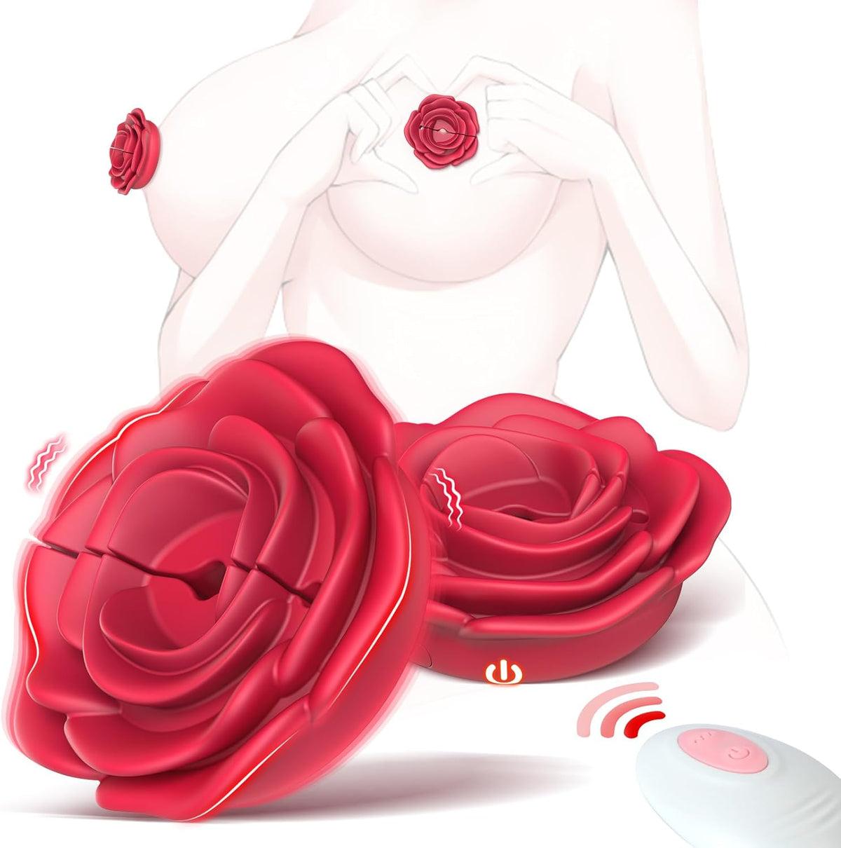 Rose Nipple Clamps Vibrator Sex Toys Remote Control Sex Toy - Lurevibe