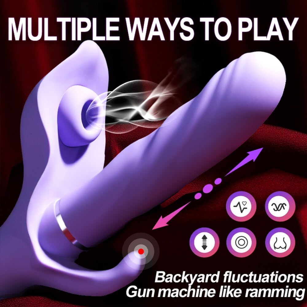 Telescopic Vibrator Clitoris Stimulator Vagina G-Spot Massager Silicone Dildo Masturbator