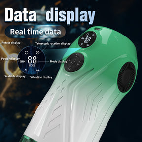 Green Star Rotating Telescopic Vibration Male Masturbator