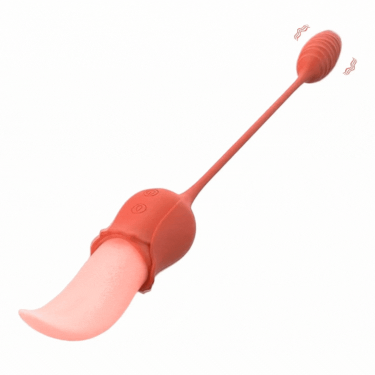 Lurevibe - Mia 2-in-1 Upgraded Tongue-licking Rose Toy With Licking Bullet Vibrator - Lurevibe