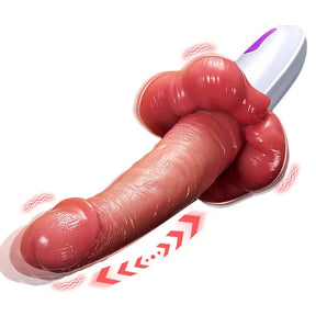 3 In 1 Big Mouth Thrusting heating Dildo Machine With Suction Cup & Remote Control - Lurevibe