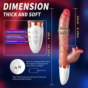 11.6-inch Realistic Dildos G Spot Vibrator Thrusting Vibrator Dildo