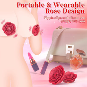 Rose Nipple Clamps Vibrator Sex Toys Remote Control Sex Toy