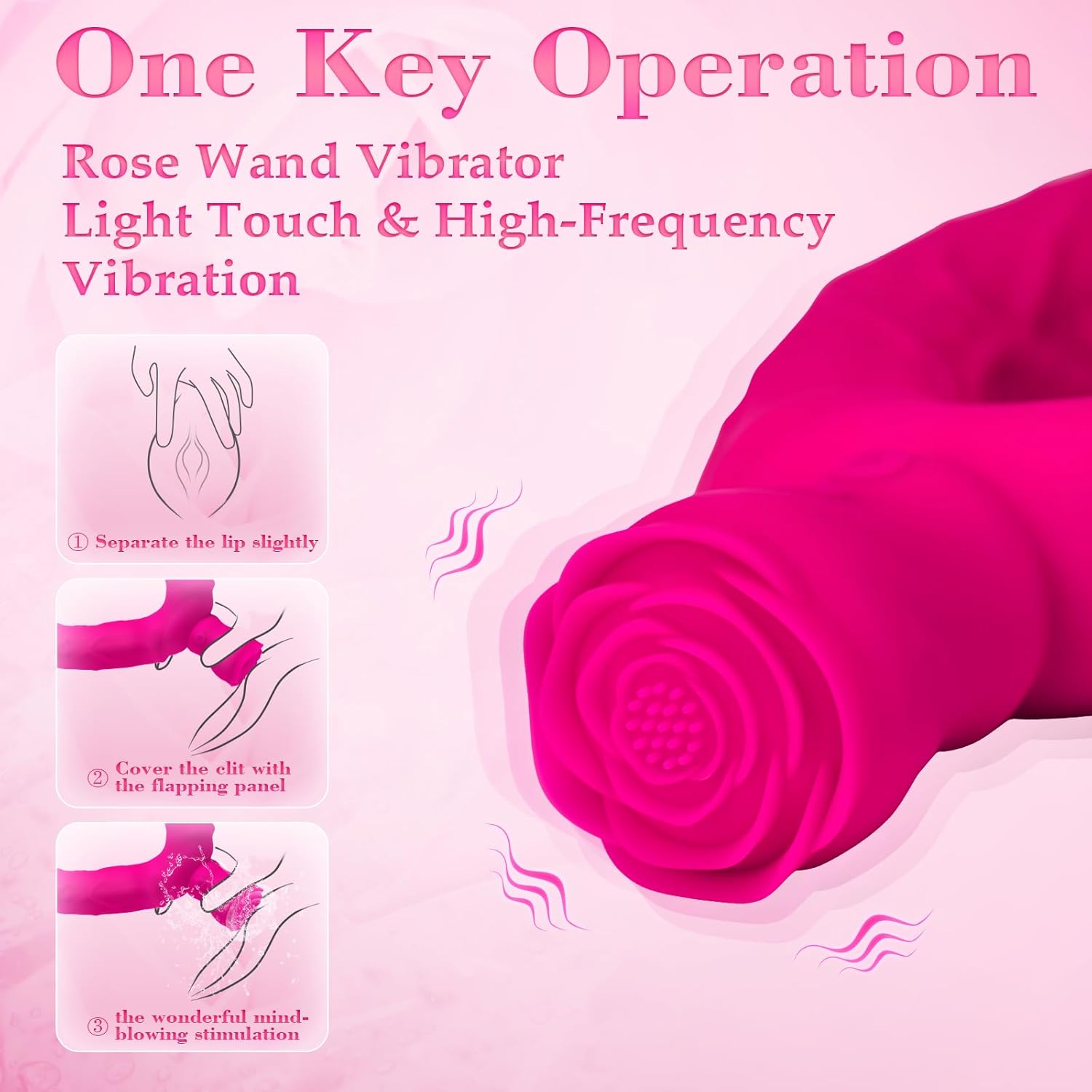 Double Ended Vibrating Rose Dildo Anal Dildo with 10 Vibrating Modes