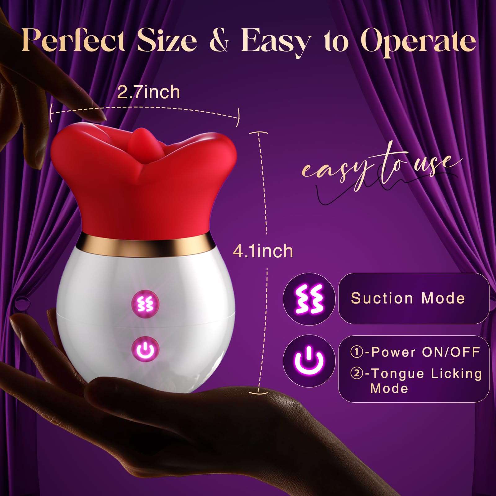Lurevibe - 3IN1 Big Mouth Shaped Sex Toy Sucking Vibrator Adult Toys