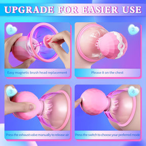 Nipple Rotation Vibrator Breast Suckers Massager for Women