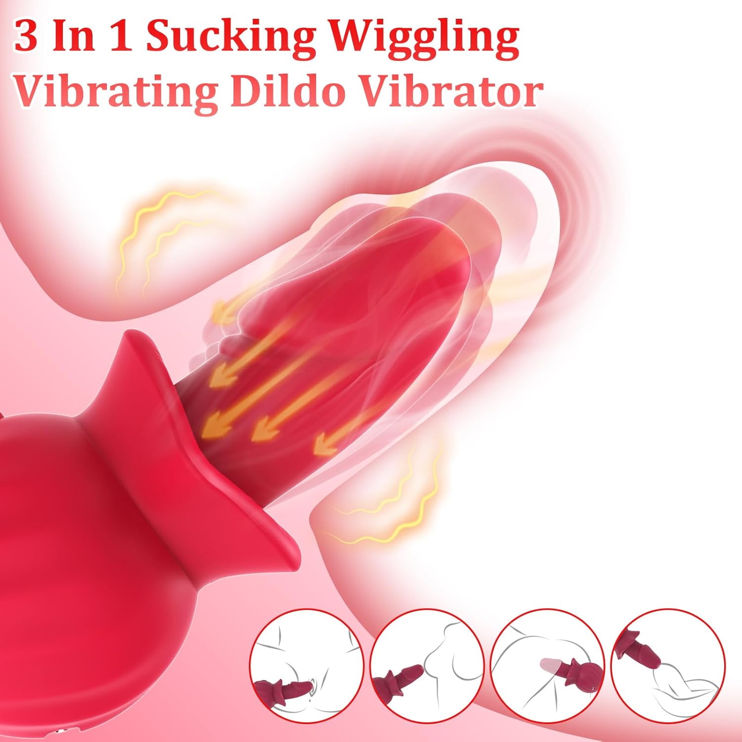 Mouth Vibrators Female Clitoral Vagina Anal Sex Stimulator with 3 Sucking 10 Wiggling & Vibrating Modes - Lurevibe