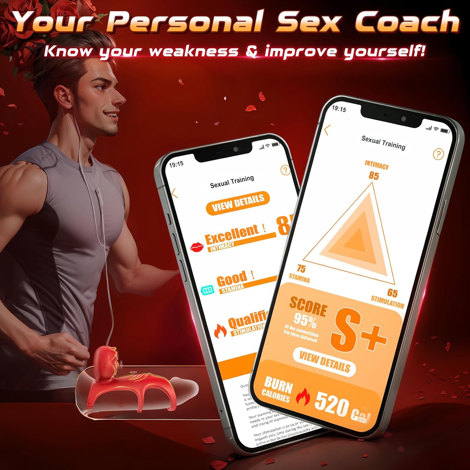 Vibrating Penis Ring Clitoral Vibratorwith 9 Vibration Modes App Remote Control