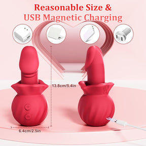 Mouth Vibrators Female Clitoral Vagina Anal Sex Stimulator with 3 Sucking 10 Wiggling & Vibrating Modes - Lurevibe