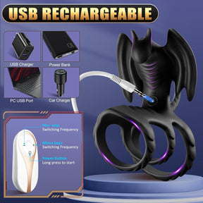 Penis Rings Dragon-Shape Male Sex Toys with 10 Vibration Modes