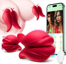 BDSM Mouth-shaped Nipple Clamps Stimulator with APP Remote Control